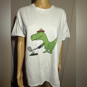 Gildan heavy cotton T-Rex golfing tee. Size L 🦖 ⛳️